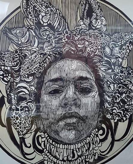 Drawing of Woman's Face by Lara Gularte 
